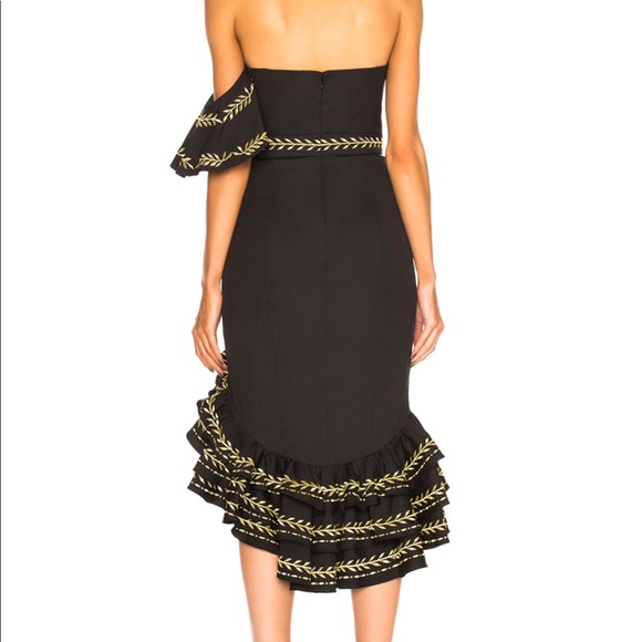 CAROLINE CONSTAS One Shoulder Ruffle Cam Dress XS - Picture 4 of 7